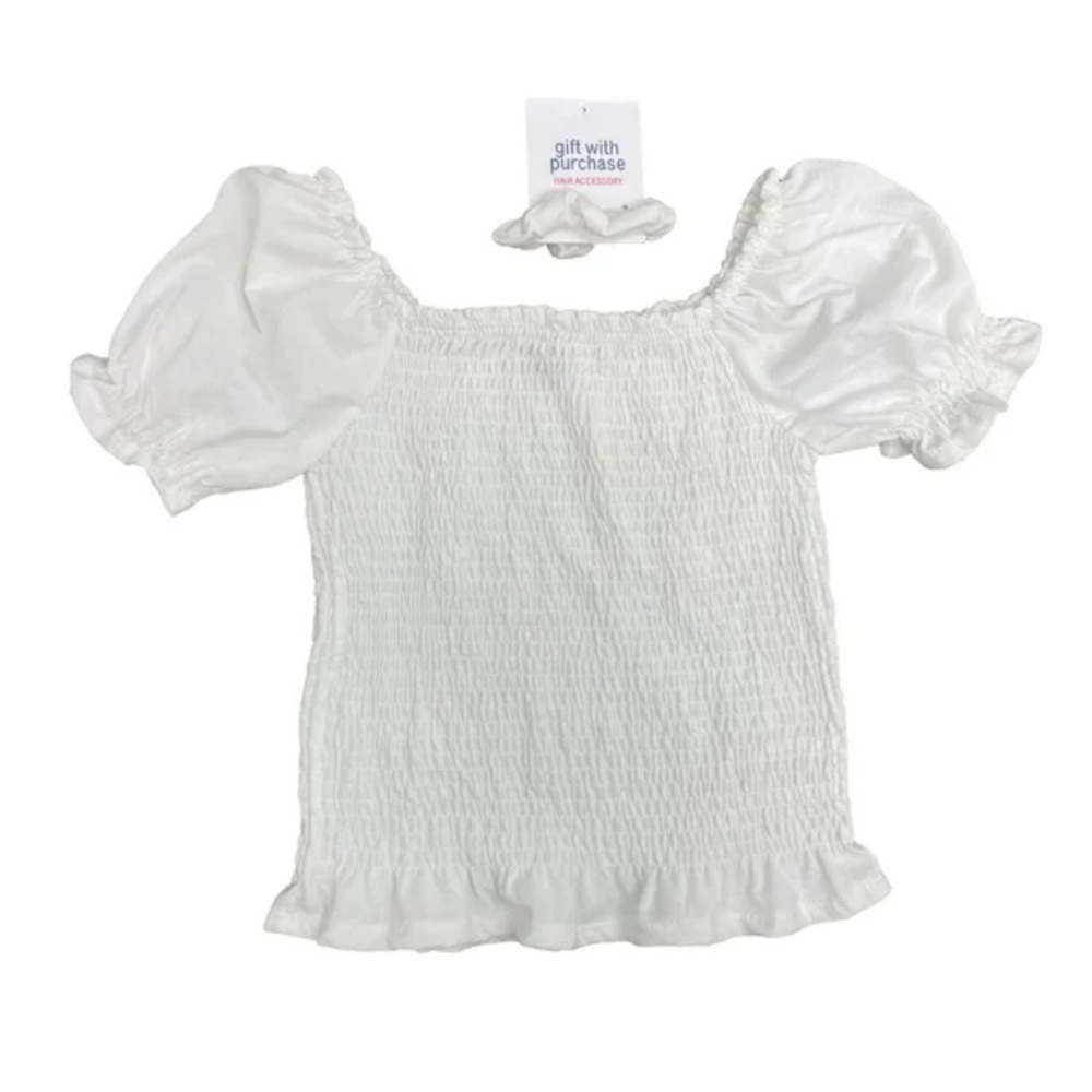 Star Ride Girls Smocked Top with Matching Scrunchie- NWT